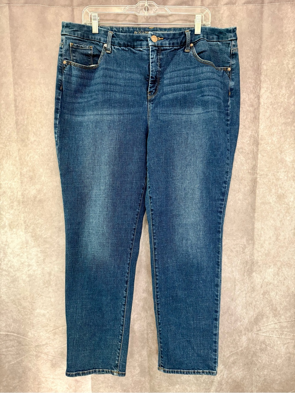 Chico's the So Slimming Girlfriend Ankle Mid-Rise Dark Blue Jeans Size 3